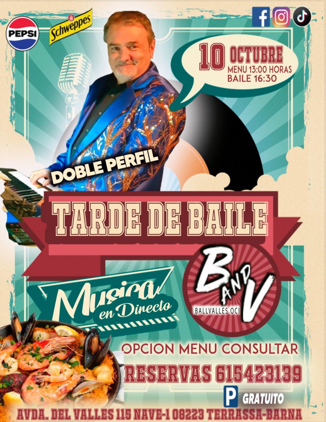 Tarde de baile con opción a Menú diario